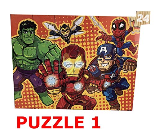 Marvel Super Hero Adventures 5 Wood Puzzles Set in Wooden Storage Box