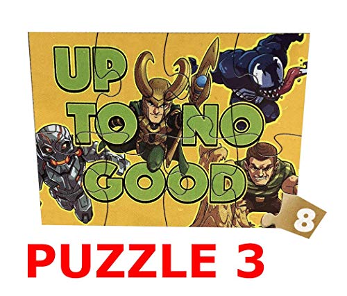Marvel Super Hero Adventures 5 Wood Puzzles Set in Wooden Storage Box
