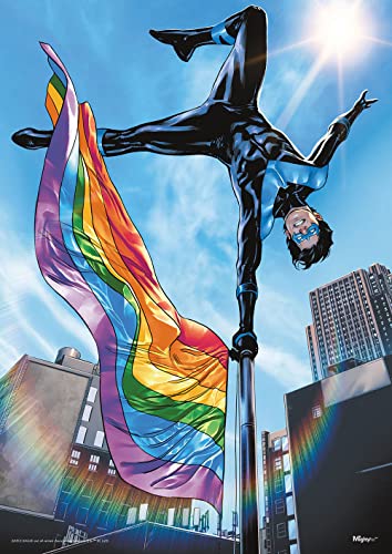 MIGHTYPRINT DC Comics – Justice League – Nightwing – Celebrate Pride – LGBTQ+ – Durable 17” x 24 Wall Art – NOT Made of Paper – Officially Licensed Collectible