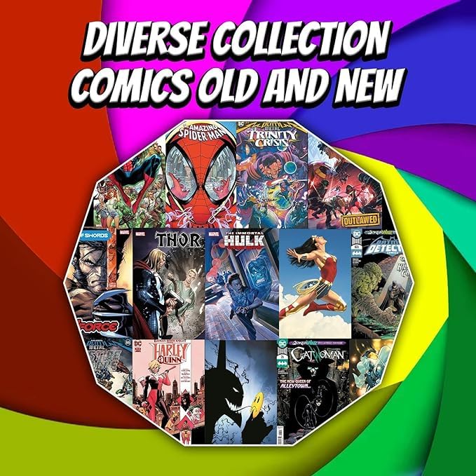 DNJ COMICS Marvel Comics & DC Comic Books Collection 25 Pack - Comic Book Gift Box for Kids, Teens and Adults - Great Mix of Unique Comic Book Collection