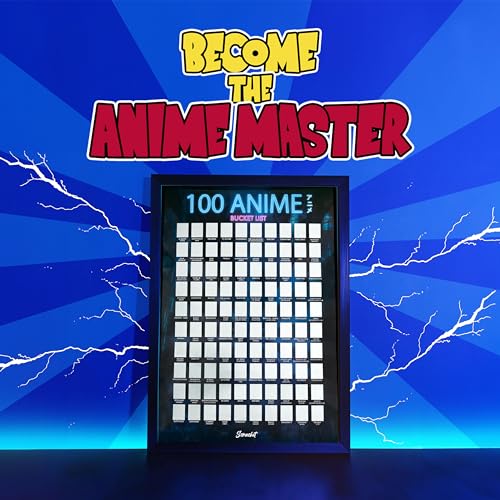scrachit Top 100 Anime Scratch Off Poster - 23x17 - Challenge Bucket List Anime Gift - Best Gifts For Anime Lovers