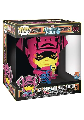 Funko POP Jumbo Marvel Galactus w/Surfer PX BLK LT 10IN Figure Standard
