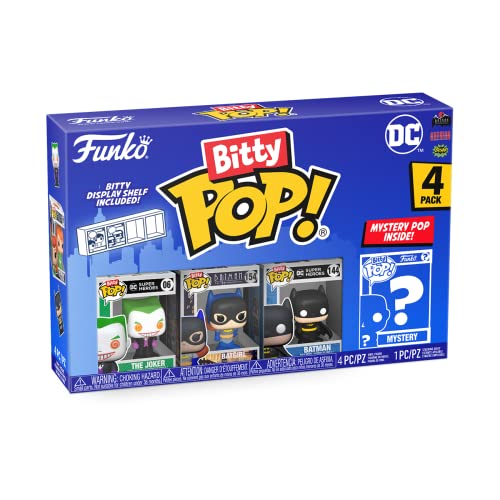 Funko Bitty Pop! DC Mini Collectible Toys 4-Pack - The Joker, Batgirl, Batman & Mystery Chase Figure (Styles May Vary)