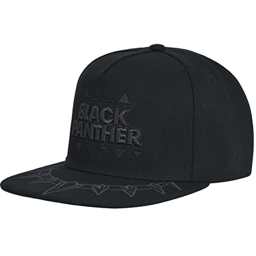 Concept One Marvel Black Panther Baseball Cap, Claw Necklace Snapback Flat Brim Hat, Black, One Size