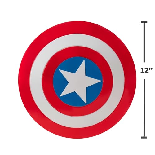 Marvel Captain America Official 12” Shield Accessory - Molded 12” Shield with Elastic Handles Multi