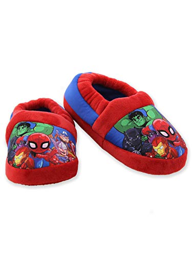 Marvel Super Hero Adventures Avengers Boy's Toddler Plush Aline Slippers (13-1 M US Little Kid, Red/Blue)