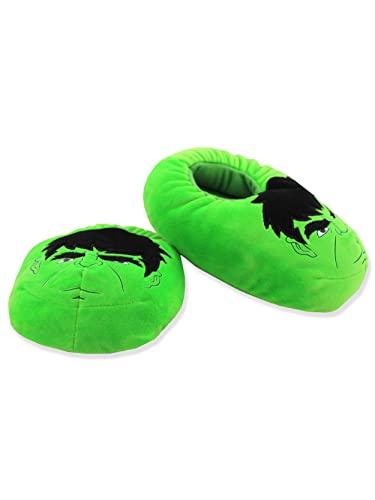 Marvel Avengers Incredible Hulk Kids Plush Mooshy Slippers (7-8 M US Toddler, Green)