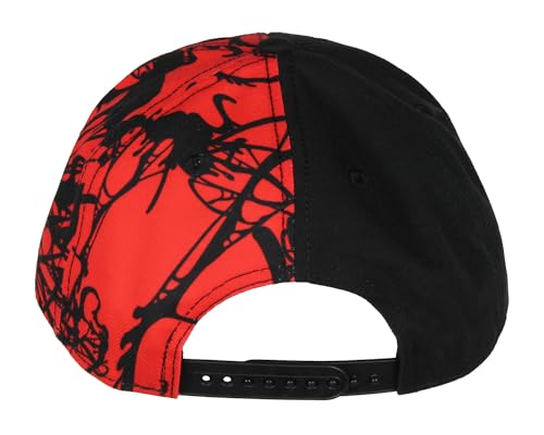 Marvel Comics Adult Venom Carnage Split Face Embroidered Flat Bill Snapback Hat for Men and Women