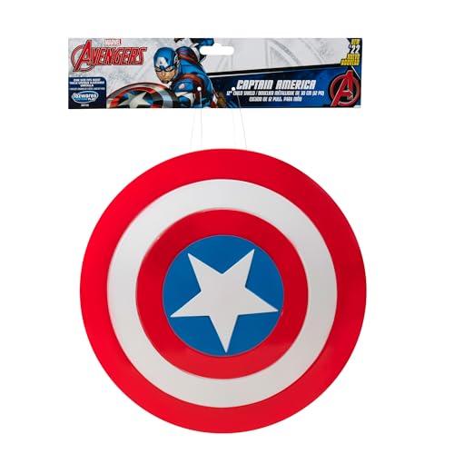 Marvel Captain America Official 12” Shield Accessory - Molded 12” Shield with Elastic Handles Multi