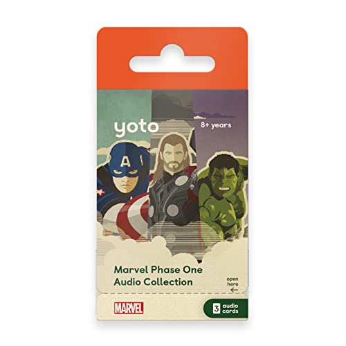 Yoto Disney Junior Novels: Marvel Phase 1 Collection – 3 Kids Audio Cards for Use Player & Mini All-in-1 Audio Player, Screen-Free Listening with Fun Playtime Bedtime Travel Stories, Ages 8+