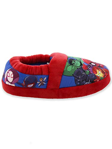 Marvel Super Hero Adventures Avengers Boy's Toddler Plush Aline Slippers (13-1 M US Little Kid, Red/Blue)