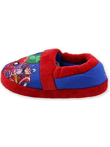 Marvel Super Hero Adventures Avengers Boy's Toddler Plush Aline Slippers (13-1 M US Little Kid, Red/Blue)