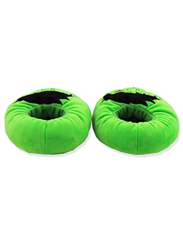 Marvel Avengers Incredible Hulk Kids Plush Mooshy Slippers (7-8 M US Toddler, Green)