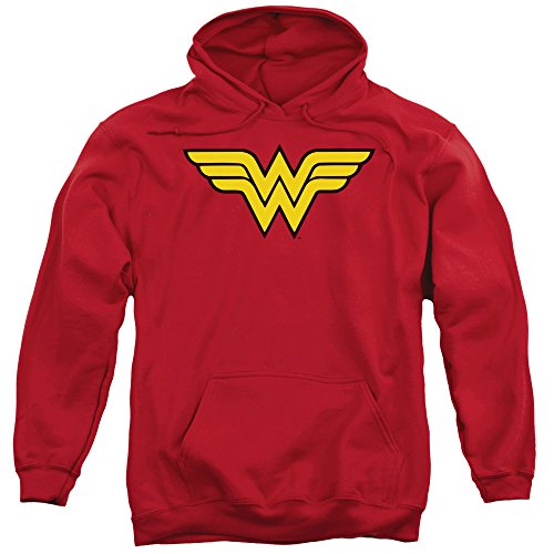 Wonder Woman Logo Adult Hoodie in Red