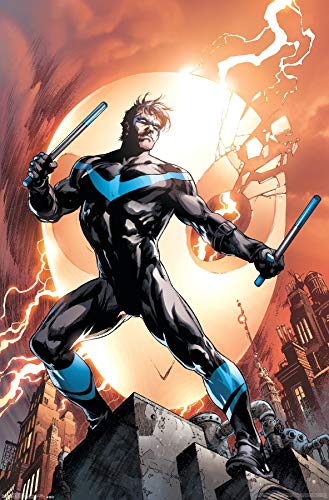 Trends International DC Comics - Nightwing - Fire Wall Poster, 22.375" x 34", Premium Unframed Version