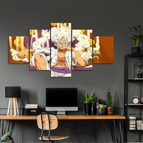 Tngozom Anime Poster Gear 5 Luffy Poster HD Print Canvas Painting Wall Art for Living Room Decor Aesthetic Prints Boy Gift(Unframed)