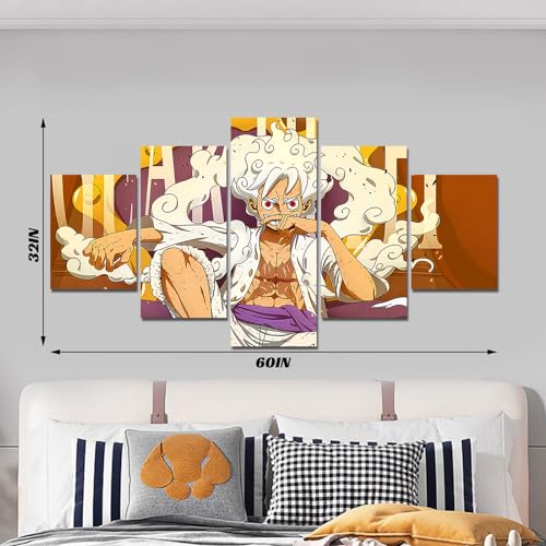 Tngozom Anime Poster Gear 5 Luffy Poster HD Print Canvas Painting Wall Art for Living Room Decor Aesthetic Prints Boy Gift(Unframed)