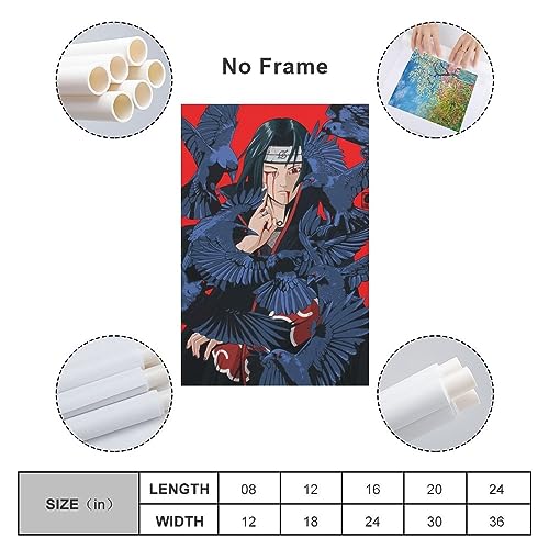 Art Posters Anime Posters Itachi Uchiha Poster Canvas Wall Art Prints for Wall Decor Room Decor Bedroom Decor Gifts Posters 12x18inch(30x45cm) Unframe-style