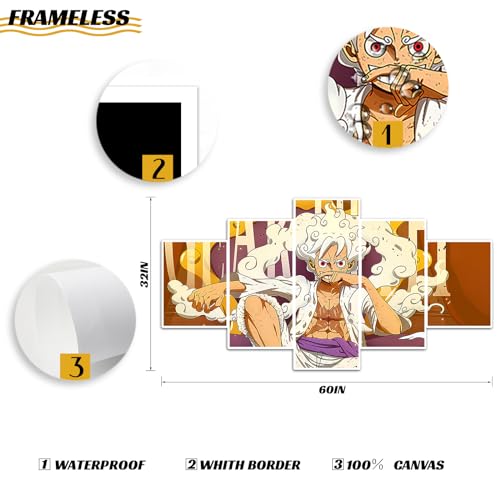 Tngozom Anime Poster Gear 5 Luffy Poster HD Print Canvas Painting Wall Art for Living Room Decor Aesthetic Prints Boy Gift(Unframed)