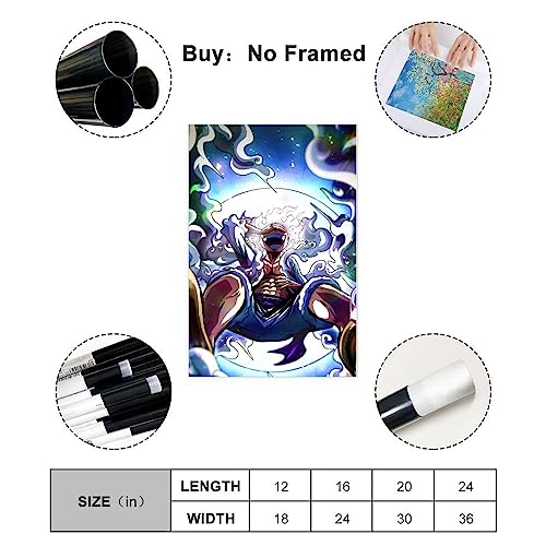 OP Gear 5 Posters New Edition OP Japanese Anime Canvas Wall Print for Living Room Home Decor Boy Gift Unframe-style 16x24inch(40x60cm)