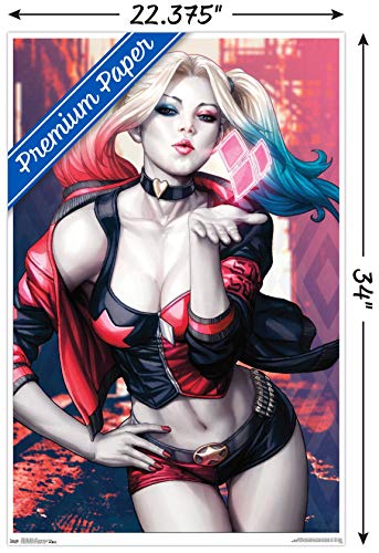 Trends International DC Comics - Harley Quinn - Kiss Wall Poster, 22.375" x 34", Premium Unframed Version