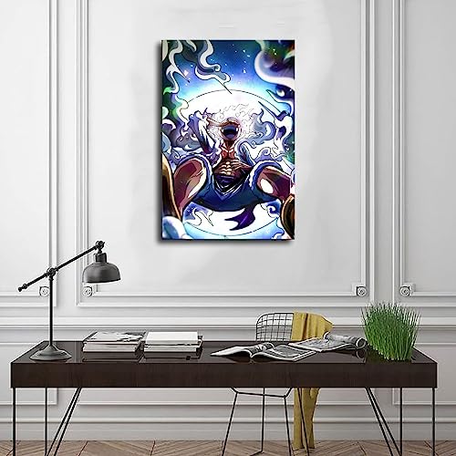 OP Gear 5 Posters New Edition OP Japanese Anime Canvas Wall Print for Living Room Home Decor Boy Gift Unframe-style 16x24inch(40x60cm)