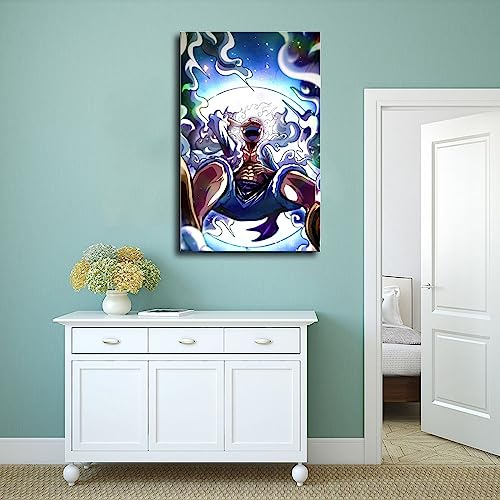 OP Gear 5 Posters New Edition OP Japanese Anime Canvas Wall Print for Living Room Home Decor Boy Gift Unframe-style 16x24inch(40x60cm)