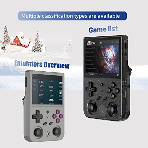 RG353V Retro Handheld Game with Dual OS Android 11 and Linux,RG353V with 64G TF Card Pre-Installed 4452 Games Supports 5G WiFi 4.2 Bluetooth Online Fighting,Streaming and HDMI