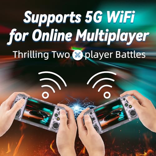 rg35xx H Black Retro Game Emulator 35xxH with a 64G Card Pre-Loaded 5570 Games rg35xxh 3.5'' IPS Screen Supports 5G WiFi Bluetooth HDMI and TV Output