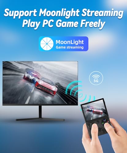 RG35XX Plus Retro Handheld Game Console , Support HDMI TV Output 5G WiFi Bluetooth 4.2 , 3.5 Inch IPS Screen Linux System Built-in 64G TF Card 5515 Games(Transparent Black)