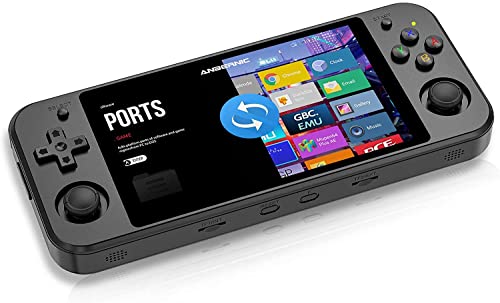 Anbernic RG552 Handheld Android System Game Console High Speed EMMC 5.1 and 16G Linux System Built-in 6400 mAh Battery with 5.36in Touch Screen Maximum Load 5A Charging Cable 1.5 Hours Full (Black)