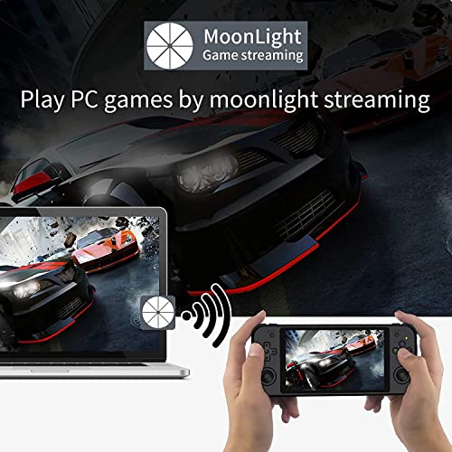 Anbernic RG552 Handheld Android System Game Console High Speed EMMC 5.1 and 16G Linux System Built-in 6400 mAh Battery with 5.36in Touch Screen Maximum Load 5A Charging Cable 1.5 Hours Full (Black)