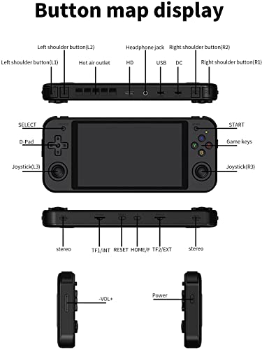 Anbernic RG552 Handheld Android System Game Console High Speed EMMC 5.1 and 16G Linux System Built-in 6400 mAh Battery with 5.36in Touch Screen Maximum Load 5A Charging Cable 1.5 Hours Full (Black)