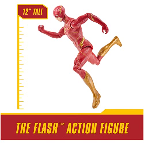 DC Comics, The Flash Action Figure, 12-inch The Flash Movie Collectible, Kids Toys for Boys and Girls Ages 3 and up
