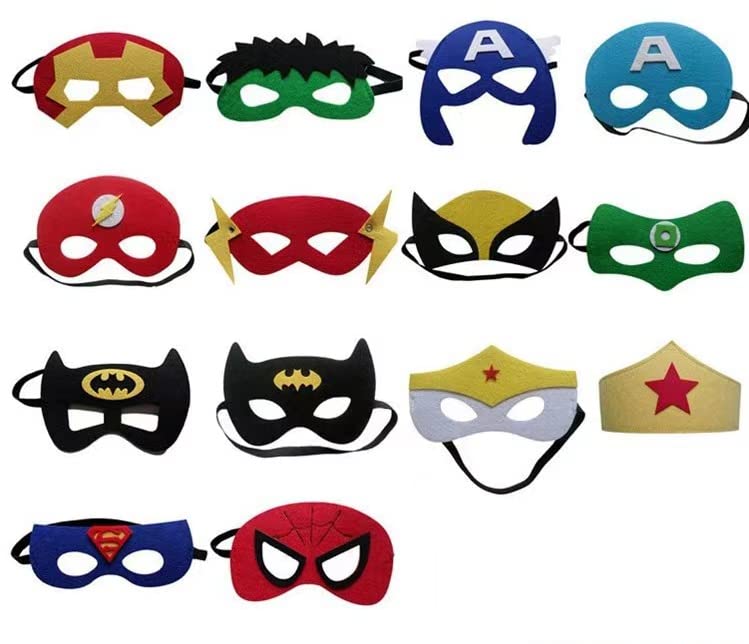 Sureema Felt mask Hero Eye Mask 14 pcs of children's clothing party supplies role play children's party gift decoration