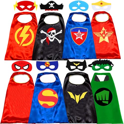 Superhero Capes and Mask for Kids Double-edged Superhero Costumes for Boys Superhero Toys for Kids Superhero Cape Christmas Boy Gifts