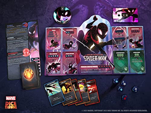 Marvel Dice Throne 4-Hero Box with Scarlet Witch, Thor, Loki & Spider-Man - 2-4 Player Competitive Dice Game