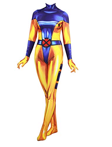 Cosplay Life Jean Grey Cosplay Costume Superhero Halloween Outfit Bodysuit Zentaisuit Jumpsuit For Unisex Adult (S)