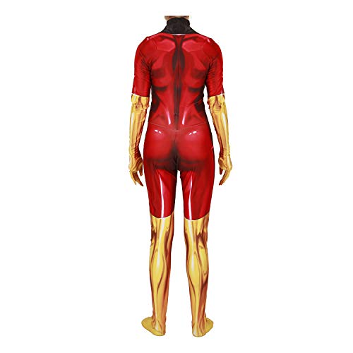 Xyjrnjvh Superhero Cosplay Costume for Womens Halloween Full Set Bodysuits Zentai 3D Style Jumpsuit (Adult-M, Phoenix Red)