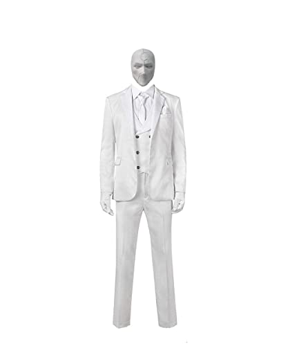Knight Costume Adult Men Cosplay White Suit Costume Halloween Costume (Fullset-b, XL)