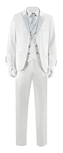 Mr Knight Suit Halloween Moon Knight Cosplay Costume Marc Spector Adult Outfit White Coat Trousers with Mask and Gloves (White, Medium)