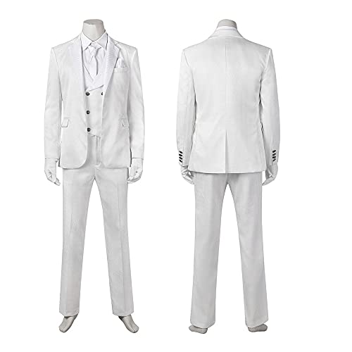 Knight Costume Adult Men Cosplay White Suit Costume Halloween Costume (Fullset-b, XL)