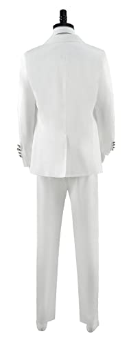 Mr Knight Suit Halloween Moon Knight Cosplay Costume Marc Spector Adult Outfit White Coat Trousers with Mask and Gloves (White, Medium)