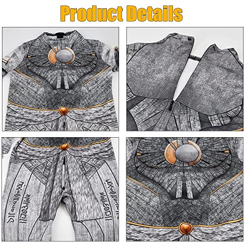 Maturead Kids Knight Costume 2023 Halloween Party Cosplay Outfits Jumpsuit Hooded Cloak for Boys