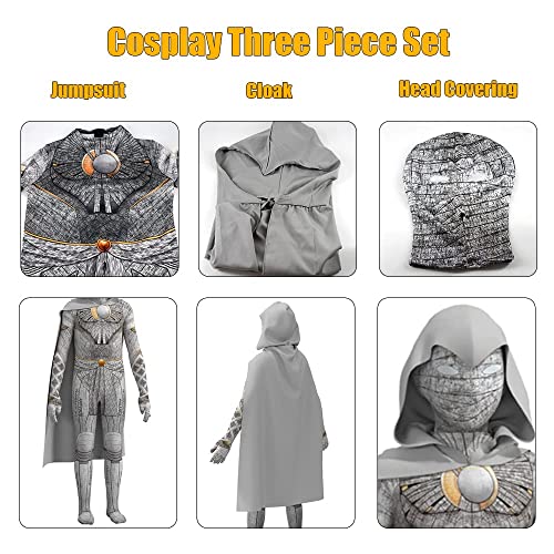 Maturead Kids Knight Costume 2023 Halloween Party Cosplay Outfits Jumpsuit Hooded Cloak for Boys