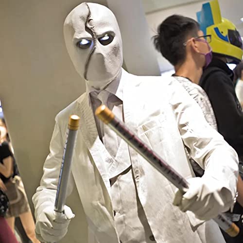 CAFELE Superhero Mr Knight Mask Cosplay, 2022 TV Series Moon Kight Marc Spector Helmet Halloween Costume Accessories (Style 1)