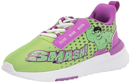 adidas Kids Racer TR21 Running Shoe, Semi Solar Green/White/Shock Purple (Superhero), 6 US Unisex Toddler