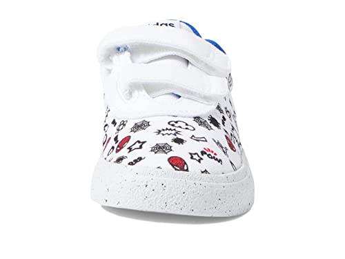 adidas VULCRAID3R Skate Shoe, White/White/Better Scarlet (Spider-Man), 2 US Unisex Little Kid