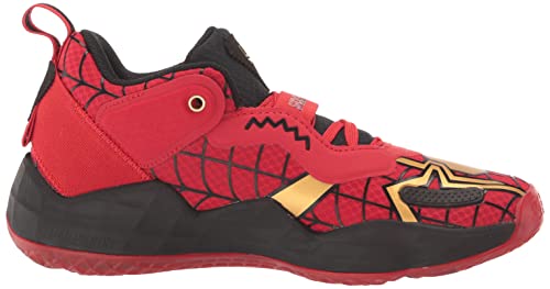adidas D.O.N. Issue 3 Basketball Shoe, Vivid Red/Gold Metallic/Black, 5 US Unisex Big Kid