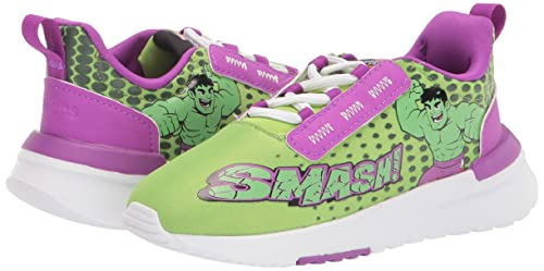 adidas Kids Racer TR21 Running Shoe, Semi Solar Green/White/Shock Purple (Superhero), 6 US Unisex Toddler